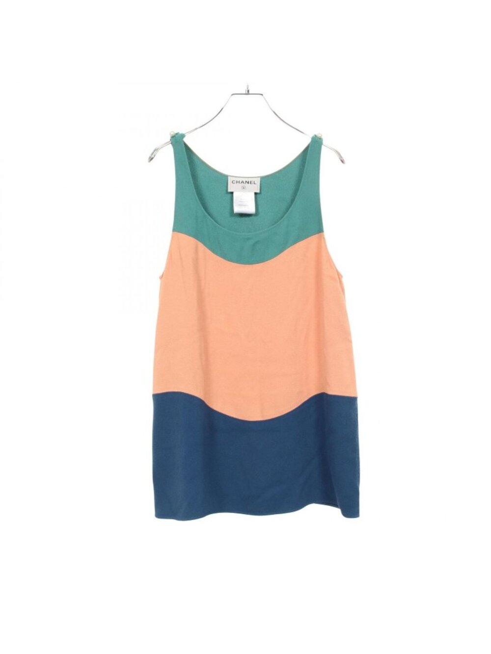 Chanel Tunic CC Logo Button Sleeveless Rayon T-Shirt